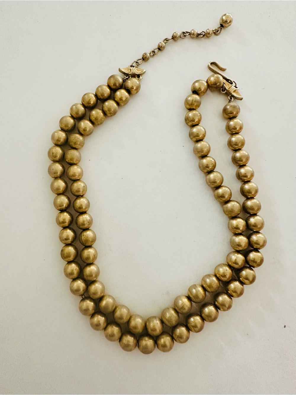 Vintage gold bead necklace